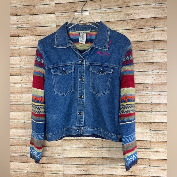 ⬇️ David Brooks Denim and Sweater Knit Jacket - Picture 1 of 6
